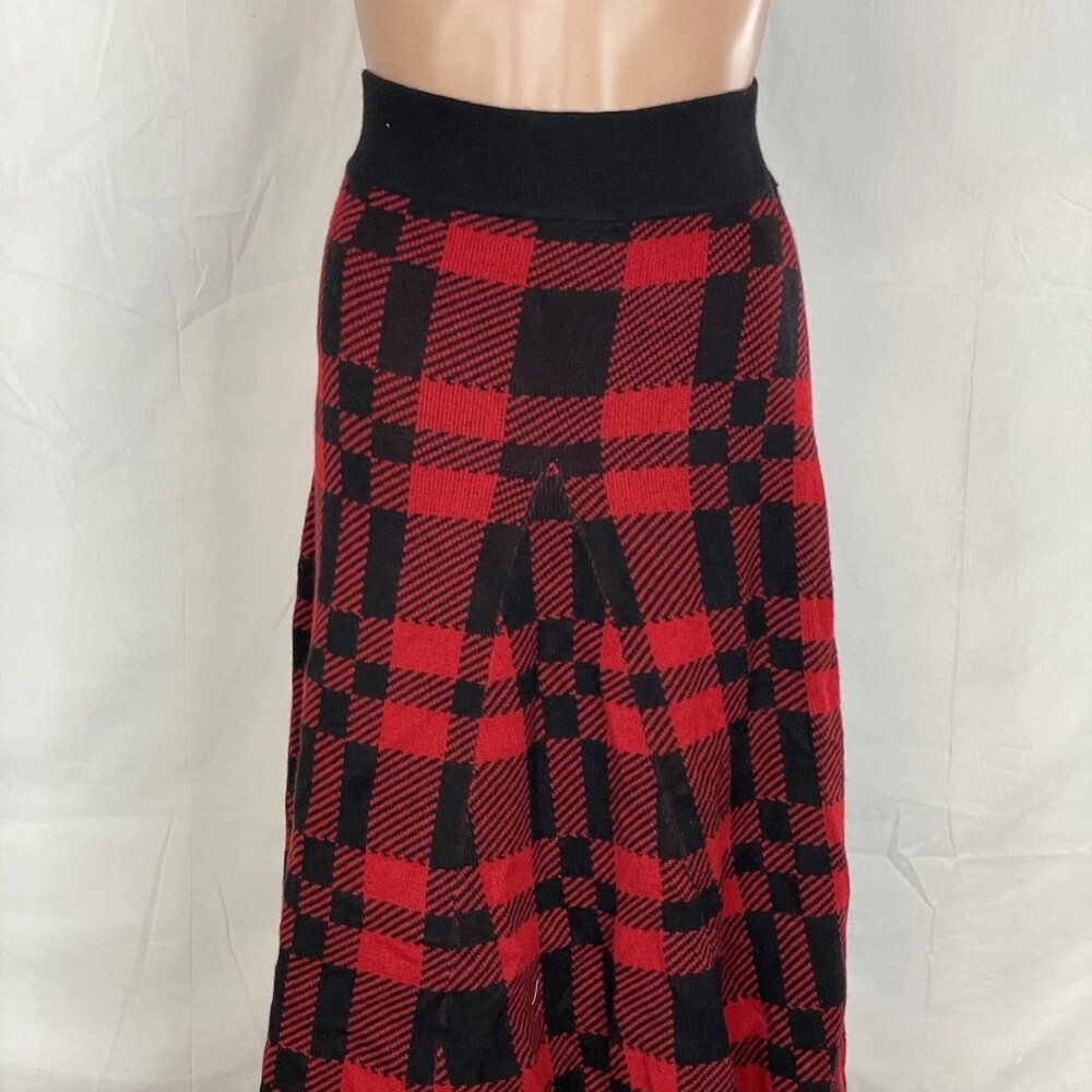 NEW POLO RALPH LAUREN Women’s Plaid Merino Wool A-Line Midi Skirt